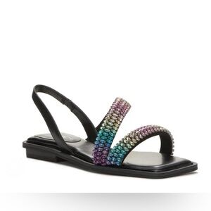 Vince Camuto Womens Prizza Embellished Slingback Strappy Sandals Shoes NWT